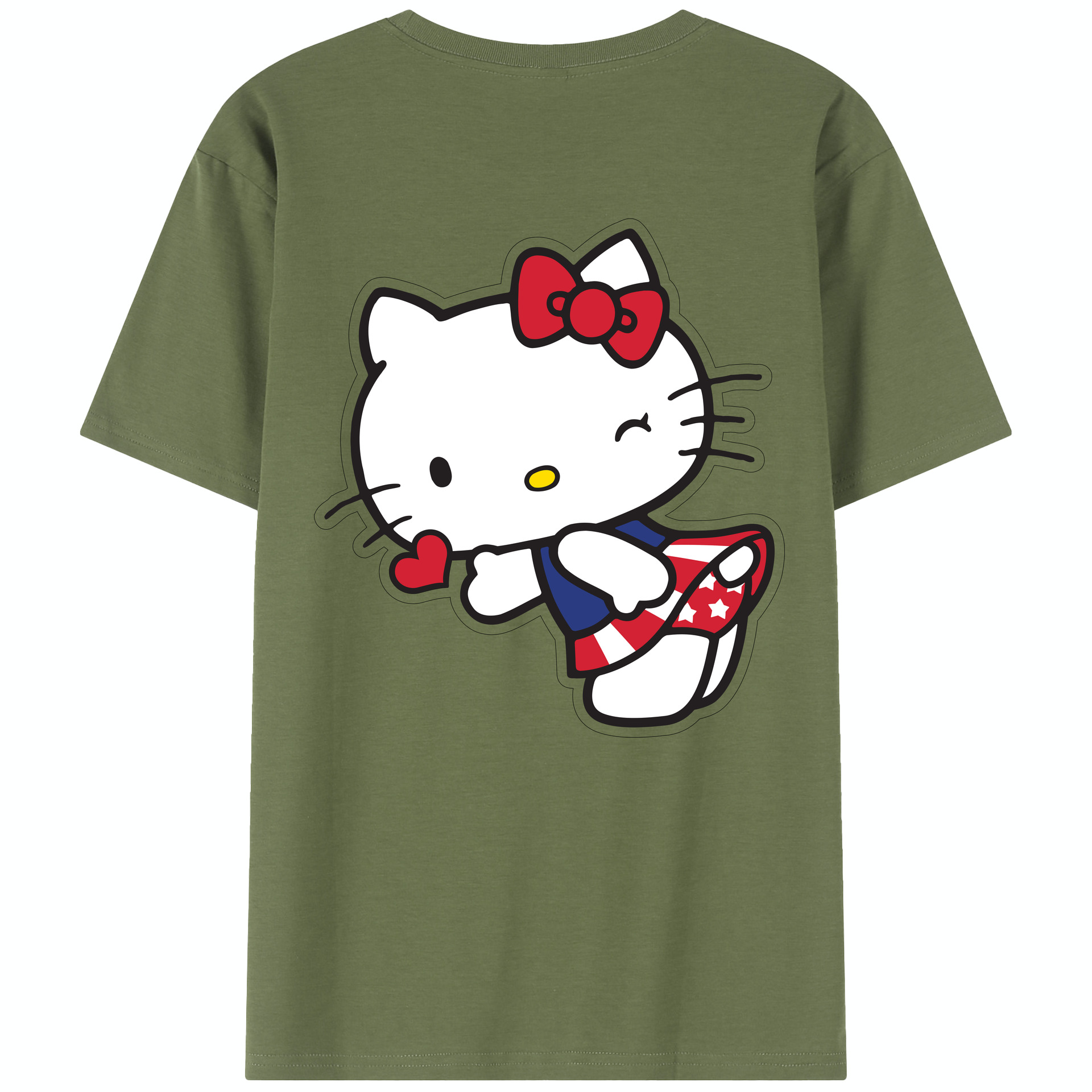 （画像用） Hello Kitty ハローキティ 綿100％半袖Tシャツ（背面プリント）